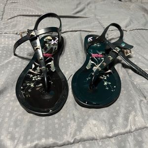 ted baker london sandal meiya highland Black Floral Metal Bow Accents Size 38